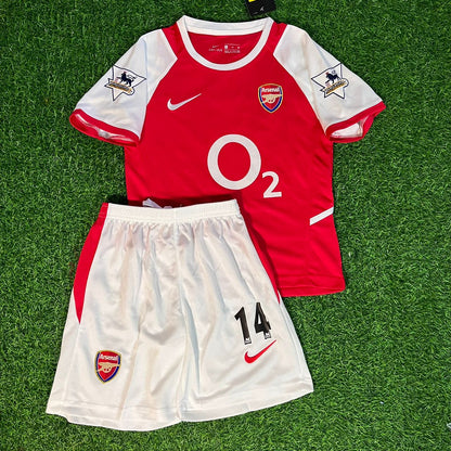 Thierry Henry Arsenal 2002/04 Home Kids Kit – Kit Jersey for Children – | KinderTrikot | Maillot Enfant Soccer Shirt