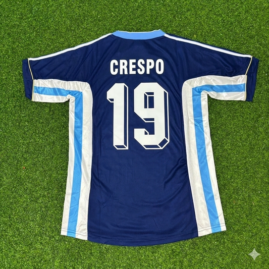 Hernán Crespo #19 Argentina 1998 World Cup Blue Retro Football Jersey