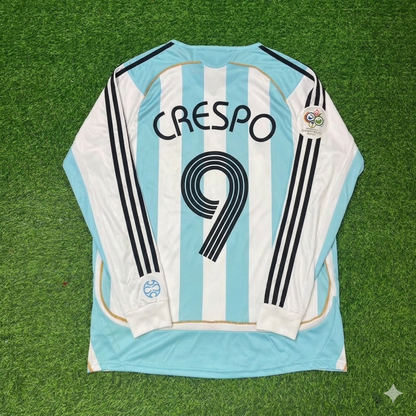 Hernán Crespo #9 Argentina 2006 World Cup Retro Long Sleeve Football Jersey