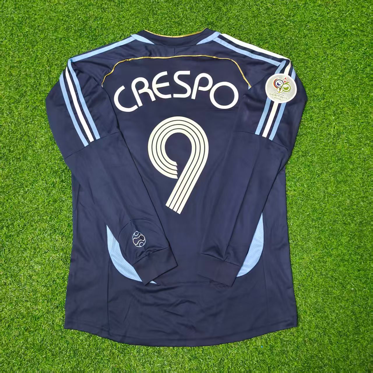 Hernan Crespo Argentina 2006 World Cup Long Sleeve Retro Football Jersey Kit