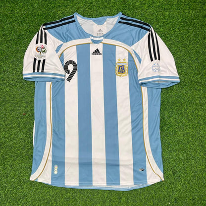 Hernan Crespo Argentina 2006 World Cup Retro Soccer Jersey Maillot Trikot Maglia