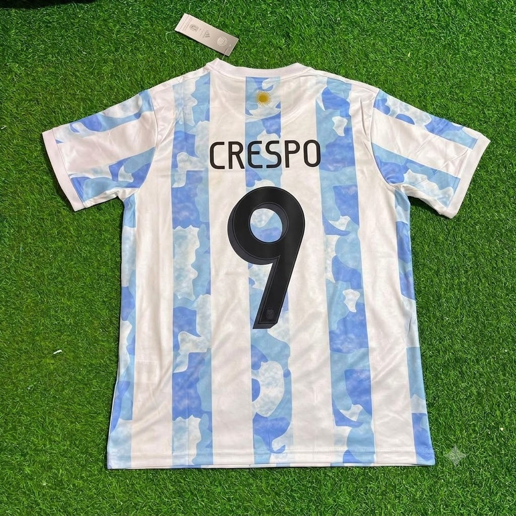 Hernan Crespo - Argentina Retro Kit Jersey Trikot Maillot Soccer Shirt