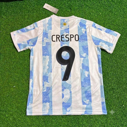 Hernan Crespo - Argentina Retro Kit Jersey Trikot Maillot Soccer Shirt