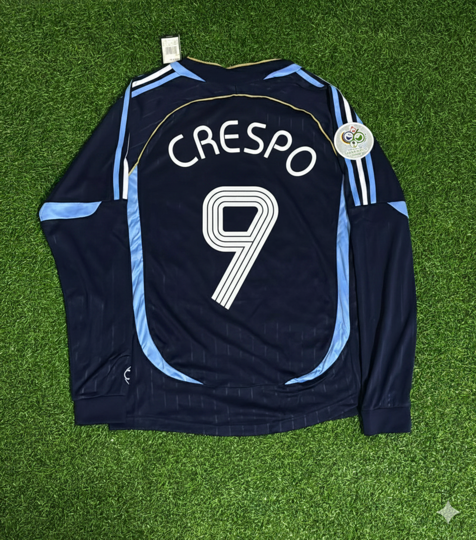 Hernan Crespo Argentina 2006 World Cup Long Sleeve Retro Football Jersey Kit