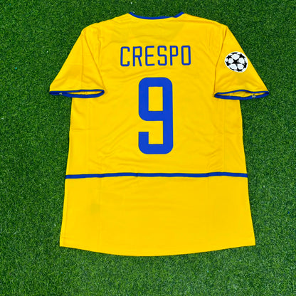 Hernan Crespo Inter Milan 2002-2003 Yellow Retro Football Jersey
