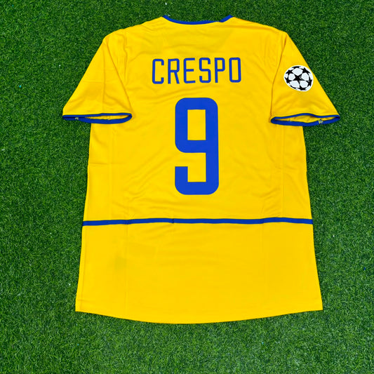 Hernan Crespo Inter Milan 2002-2003 Yellow Retro Football Jersey