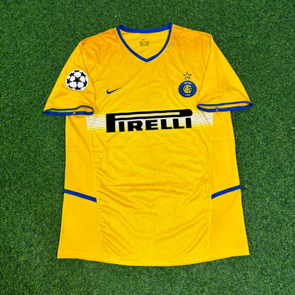 Hernan Crespo Inter Milan 2002-2003 Yellow Retro Football Jersey