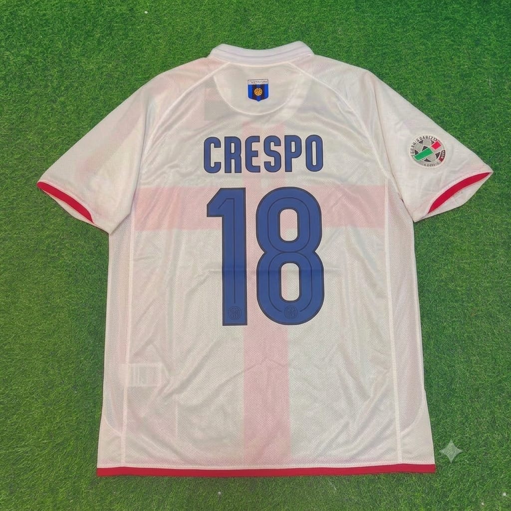Hernan Crespo #18 Inter 2007- 2008 Season Away White Red Retro Jersey Trikot Maillot Maglia Soccer Shirt