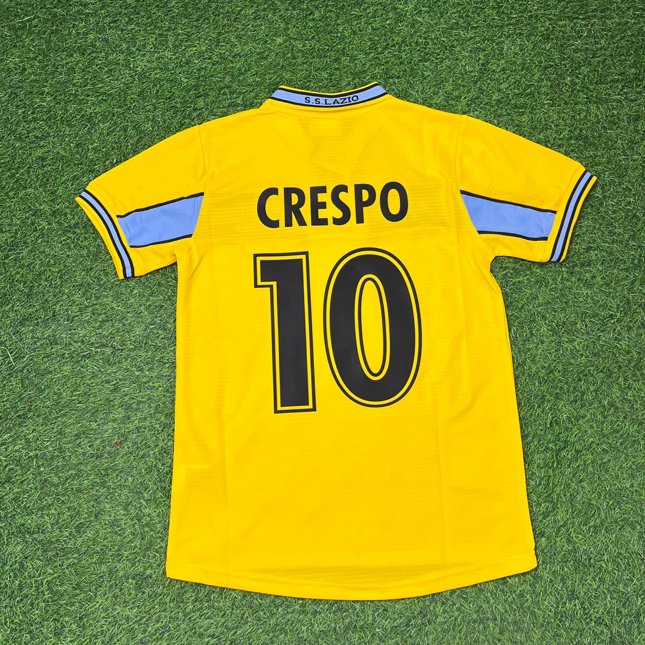 Hernán Crespo Lazio 1998-2000 Yellow Retro Football Jersey