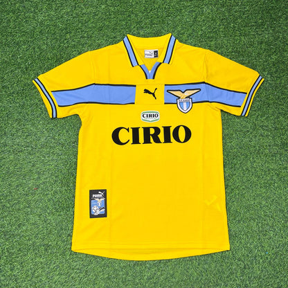 Hernán Crespo Lazio 1998-2000 Yellow Retro Football Jersey