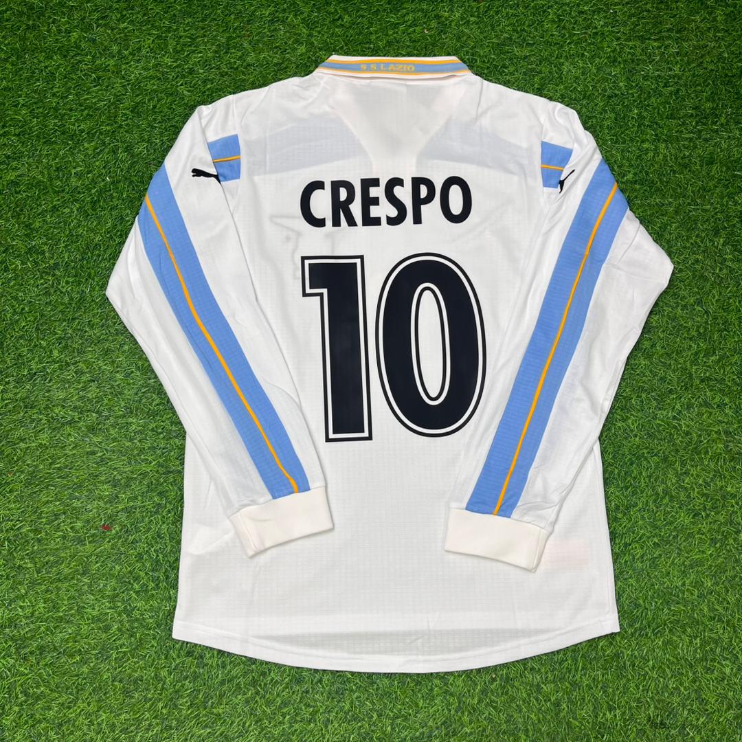 Hernan Crespo Lazio 1999 2000 White Long Sleeve Retro Football Jersey Kit