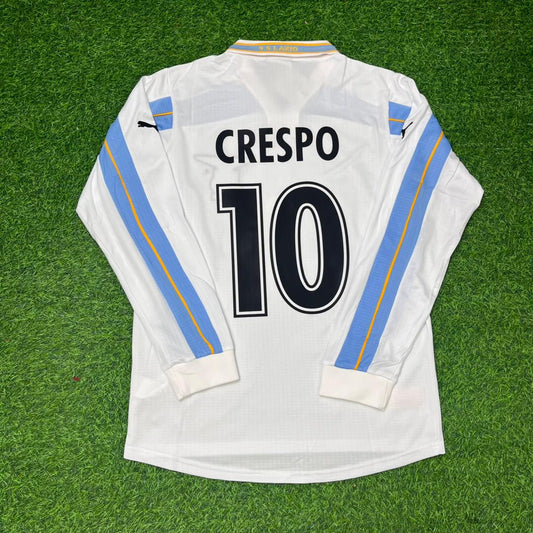 Hernan Crespo Lazio 1999 2000 White Long Sleeve Retro Football Jersey Kit