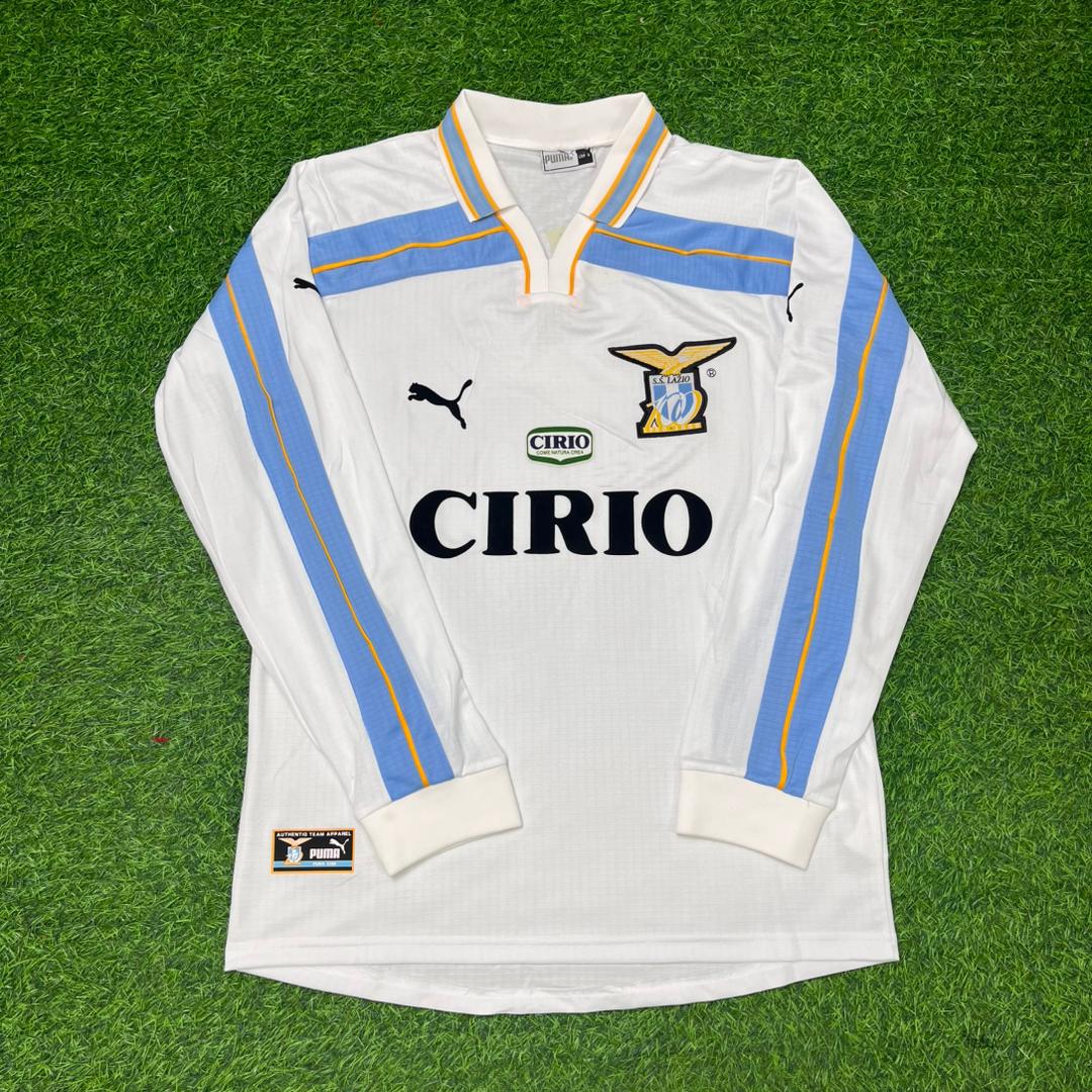 Hernan Crespo Lazio 1999 2000 White Long Sleeve Retro Football Jersey Kit