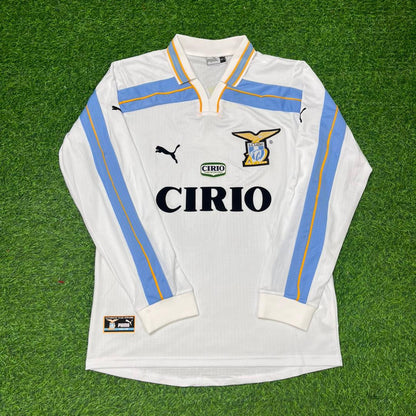Hernan Crespo Lazio 1999 2000 White Long Sleeve Retro Football Jersey Kit