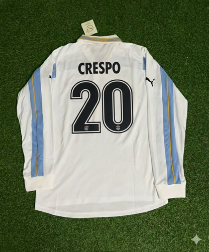 Hernan Crespo Lazio 1999 2000 White Long Sleeve Retro Football Jersey Kit