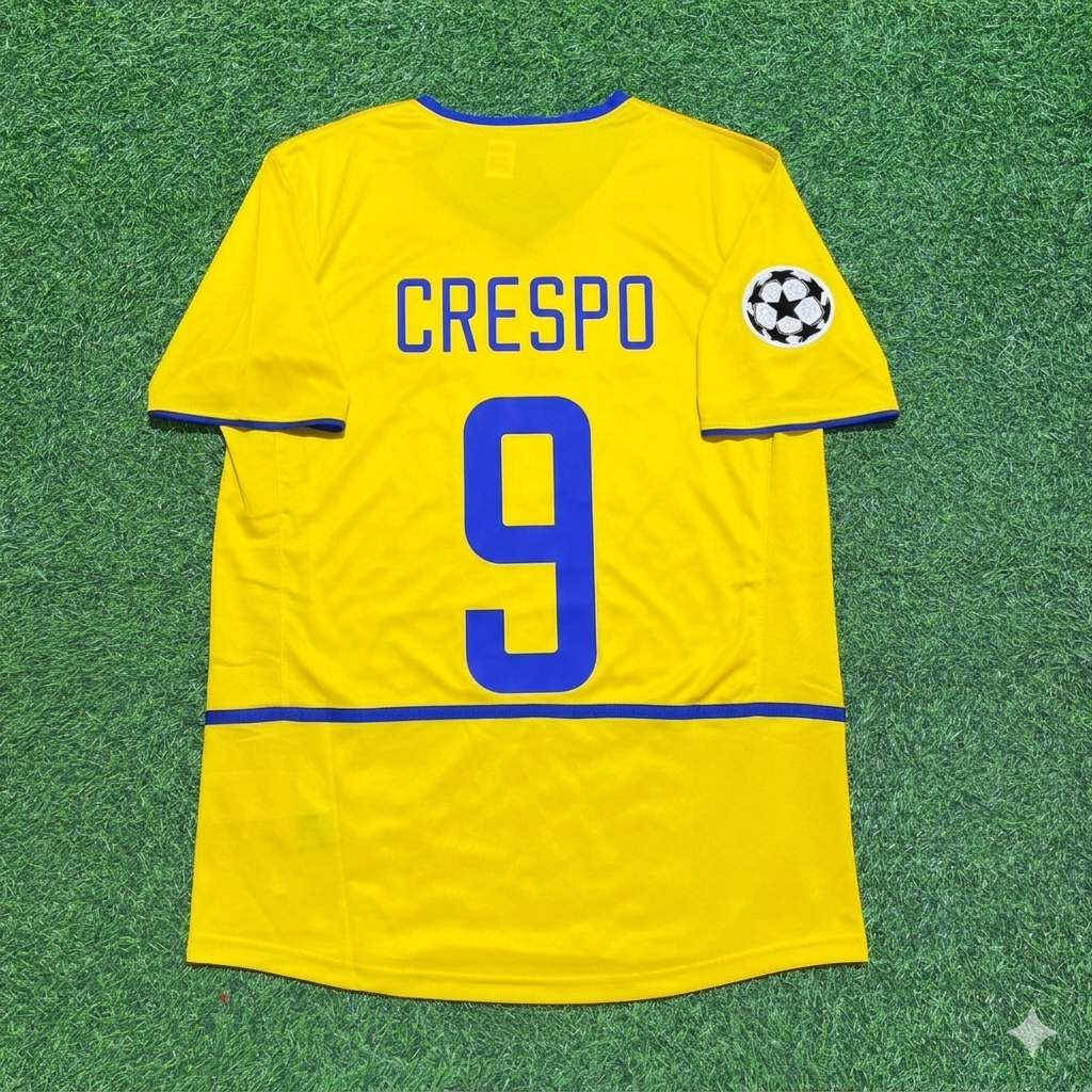 Hernan Crespo Inter Milan 2002-2003 Yellow Retro Football Jersey