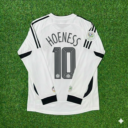 Maillot de football rétro blanc à manches longues Uli Hoeneß Allemagne Coupe du monde