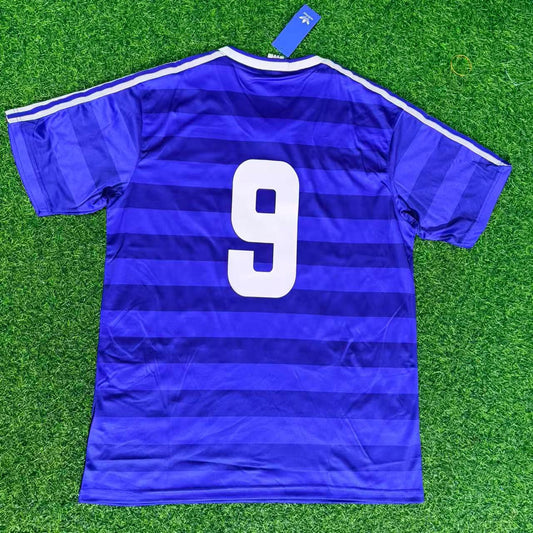 Horst Hrubesch Hamburger SV 1986 Blue Retro Home Football Jersey