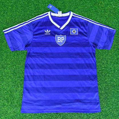 Horst Hrubesch Hamburger SV 1986 Blue Retro Home Football Jersey