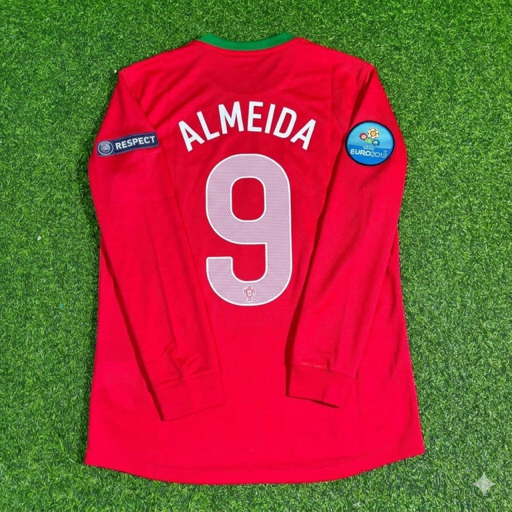 Hugo Almeida #9 Portugal EURO 2012 Long Sleeve Retro Football Jersey