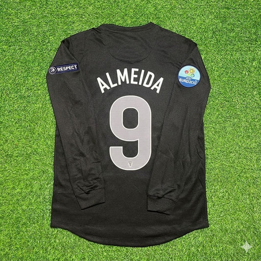 Maillot de Football Rétro Manches Longues Noir Extérieur Euro 2012 Portugal Hugo Almeida #9