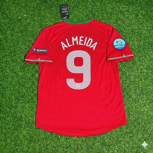 Hugo Almeida Portugal Euro 2012 Red Retro Football Jersey Kit