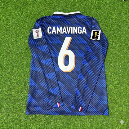 Eduardo Camavinga #6 France 2026 World Cup Home Long Sleeve Football Jersey