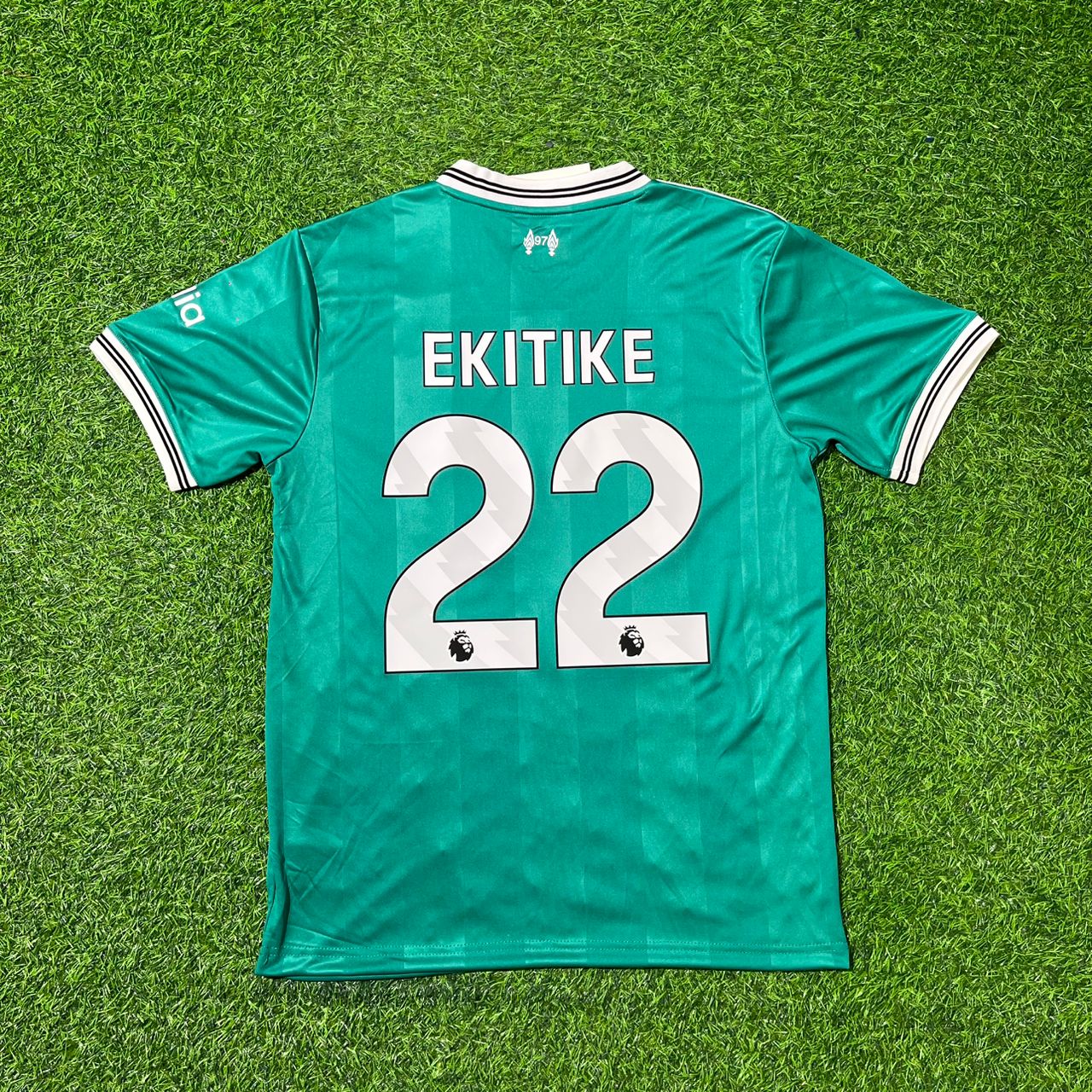 Maillot de football vert Hugo Ekitike Liverpool 2025/26 Nouvelle saison
