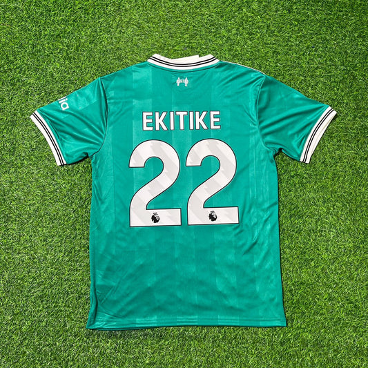 Hugo Ekitike Liverpool 2025/26 Green New Season Football Jersey Kit