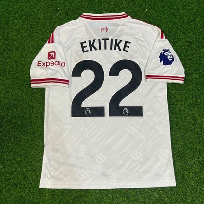 Hugo Ekitike #22 Liverpool New Season 2027 White Away Football Jersey Kit