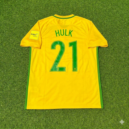 Hulk #21 Brazil 2018 World Cup Home Football Jersey
