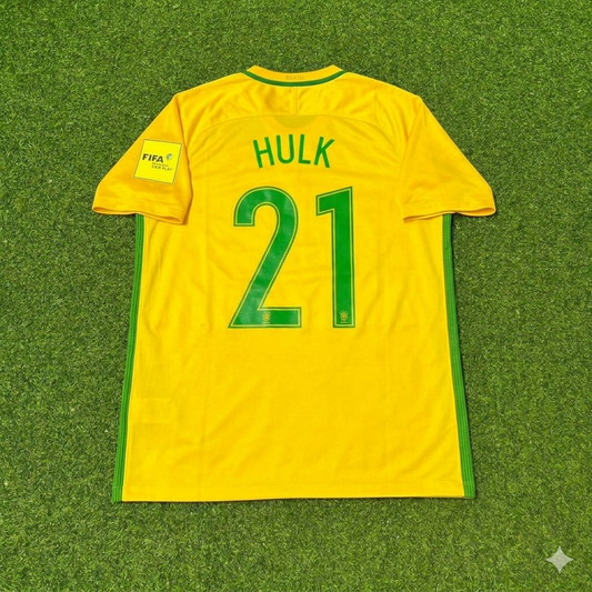 Hulk #21 Brazil 2018 World Cup Home Football Jersey
