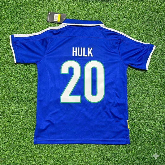 Hulk Brazil Blue Retro Football Jersey