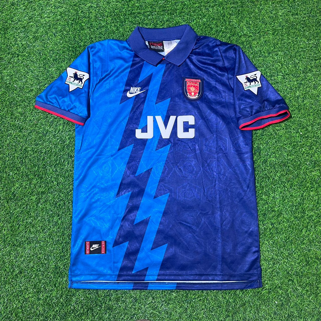 Ian Wright Arsenal 1995/96 Blue Retro Football Jersey Kit
