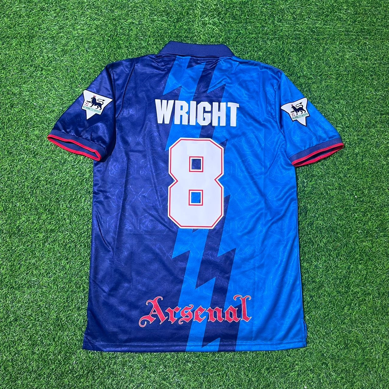 Ian Wright Arsenal 1995/96 Blue Retro Football Jersey Kit