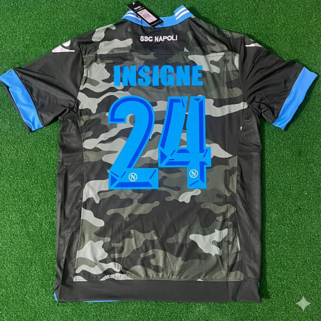Lorenzo Insigne 24 – Napoli 2013-14 Retro Kit Jersey Trikot Maillot Soccer Shirt