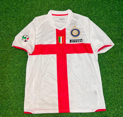 Inter 2007- 2008 Season Away White Red Retro Jersey Trikot Maillot Maglia Soccer Shirt