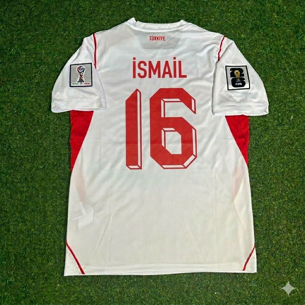 İsmail Yüksek #16 Turkey Türkiye - World Cup 2026 -Away White - Jersey Trikot - Maillot Maglia
