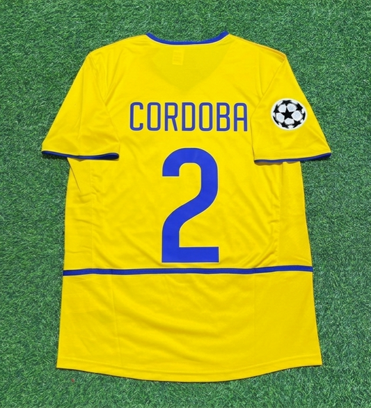 Ivan Cordoba Inter Milan 2002-2003 Yellow Retro Football Jersey