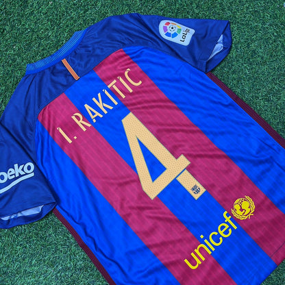 Ivan Rakitić #4 FC Barcelona 2016-2017 Home Retro Football Jersey