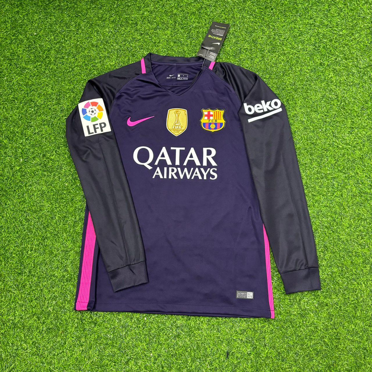 Ivan Rakitic Barcelona 14/15 Retro Pink Printing Long Sleeve Jersey Maillot Trikot Maglia