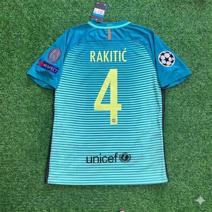 Ivan Rakitić #4 Barcelona 2016/17 Away Retro Jersey Trikot Maillot Soccer Shirt