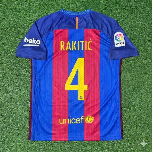 Ivan Rakitić #4 FC Barcelona 2016-2017 Home Retro Football Jersey