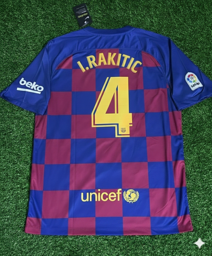 Ivan Rakitic – Barcelona 2019/20 Home Retro Jersey Trikot Maillot Soccer Shirt