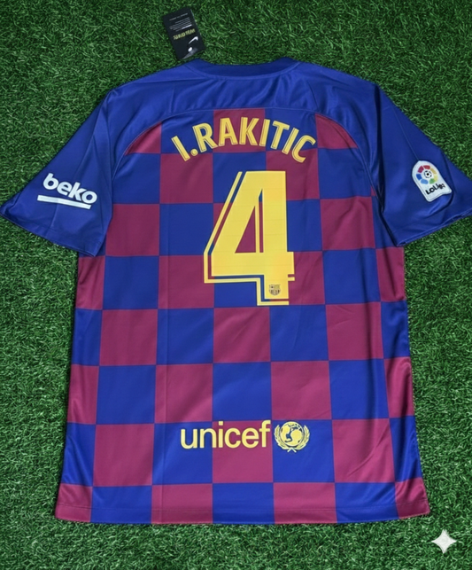 Ivan Rakitic – Barcelona 2019/20 Home Retro Jersey Trikot Maillot Soccer Shirt