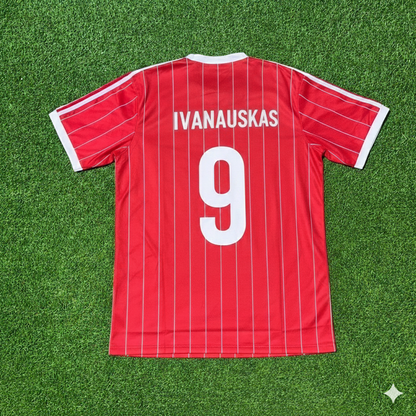 Valdas Ivanauskas Hamburger SV Rotes Heimtrikot Retro Fußballtrikot