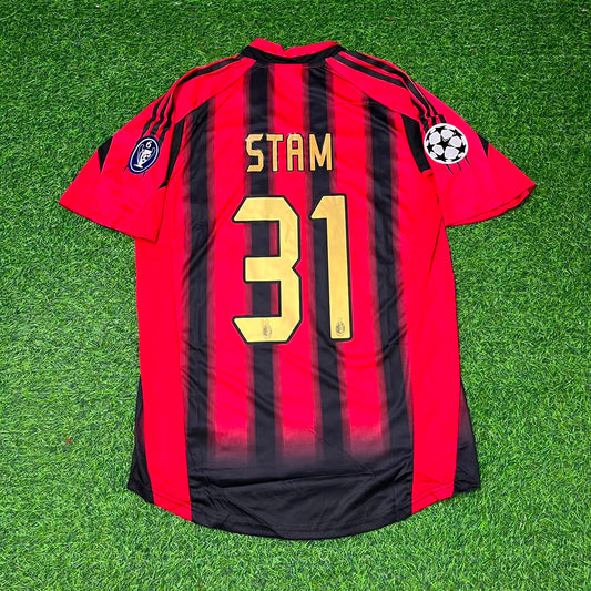 Jaap Stam #31 AC Milan 2004 2005 Home Retro Football Jersey