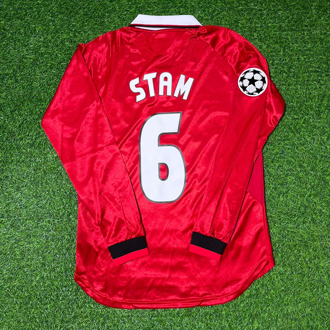 Japp Stam Manchester United 1999 Champions League Final Retro Football Jersey Kit