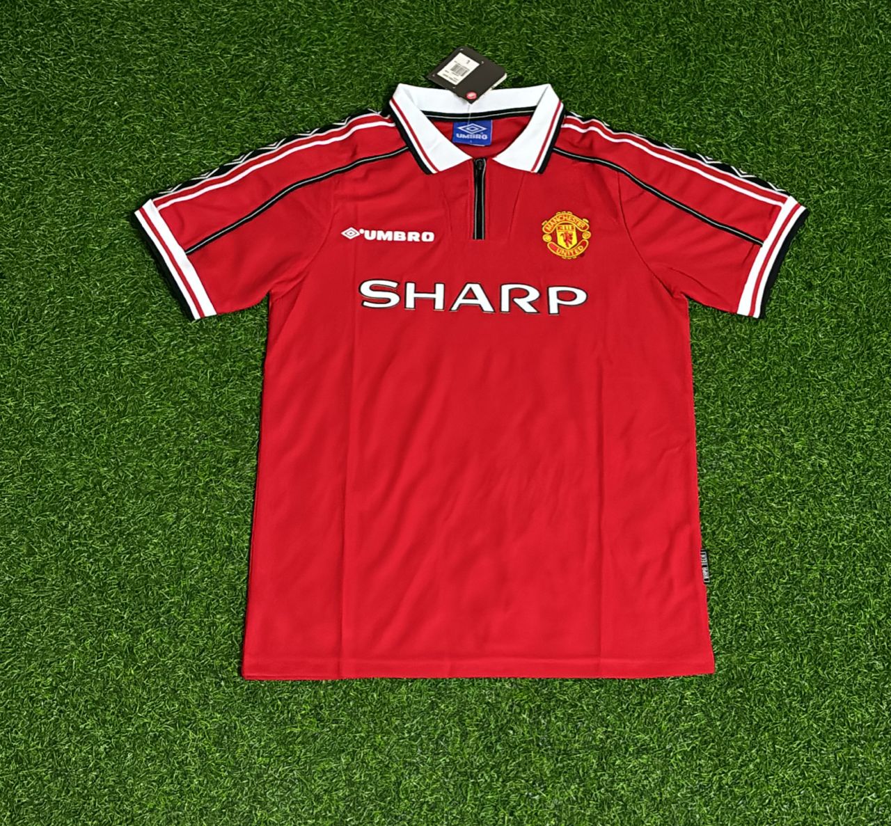 Jaap Stam Manchester United 1999 Red Retro Jersey Maillot Trikot Maglia Soccer Shirt