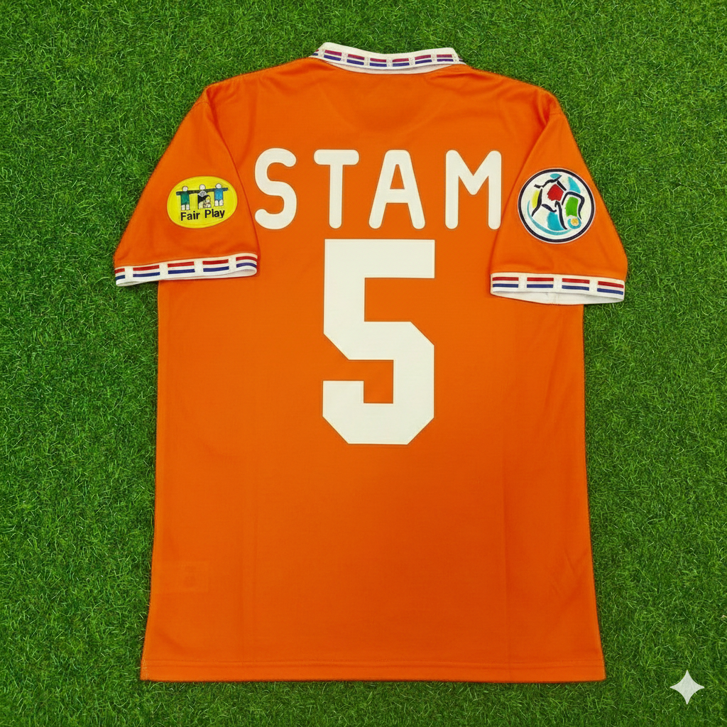 Jaap Stam Netherlands EURO 1996 Home Retro Football Jersey